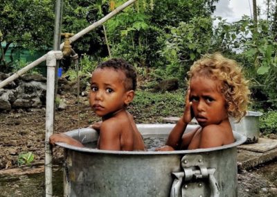 Fiji kids bath time Taveuni Style